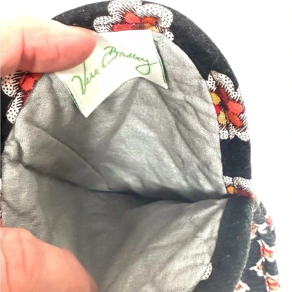 Vera Bradley Styling Iron Cover Pirouette Black Floral Quilted EUC